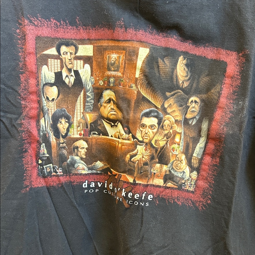 Black Graphic Tee The Godfather Size Large by David O’keefe - Picture 2 of 5
